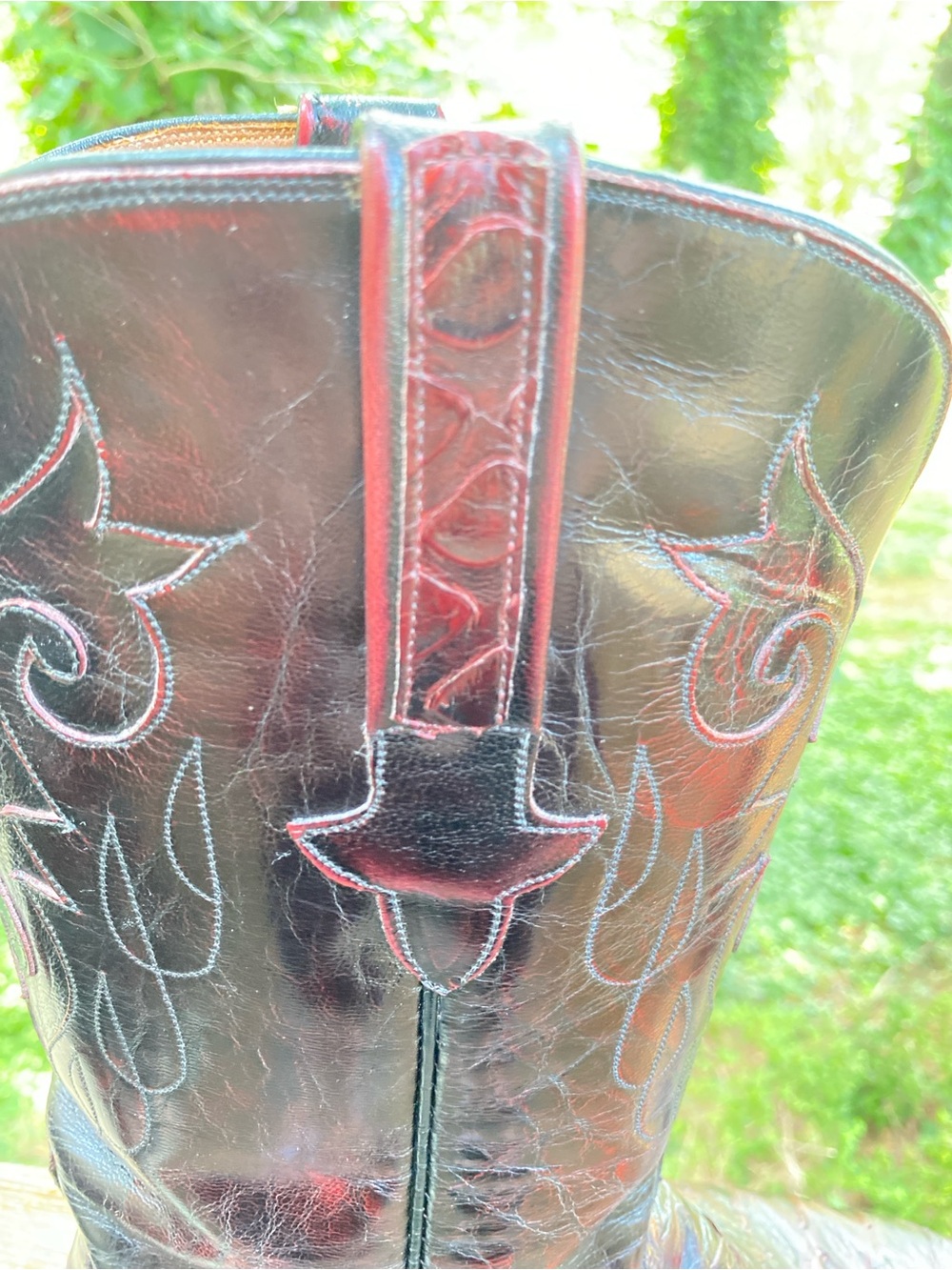 Lucchese Men's 9D Black Cherry Genuine Anteater 1994 Cowboy Western Boots Preban - Picture 7 of 12